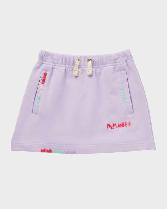 Girl's Logo-Embroidered Sweat Skirt, Size